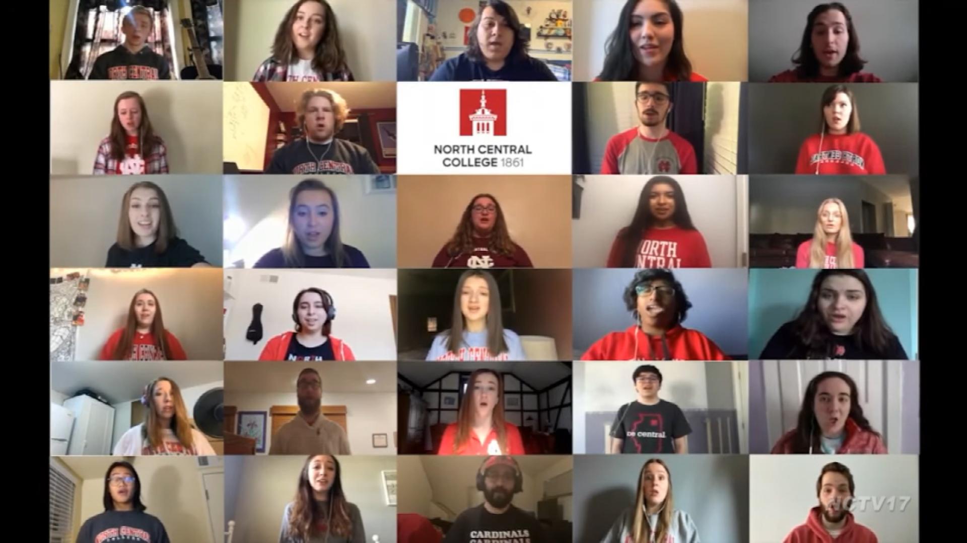 North Central's virtual choir performs the College alma mater.