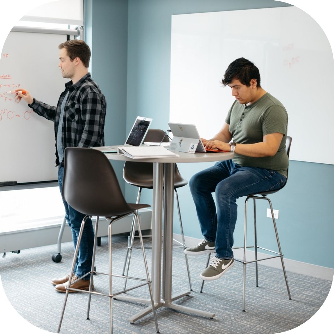 students studying