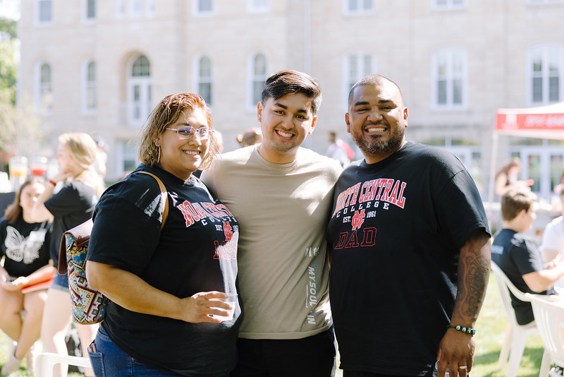 Family posing for photo