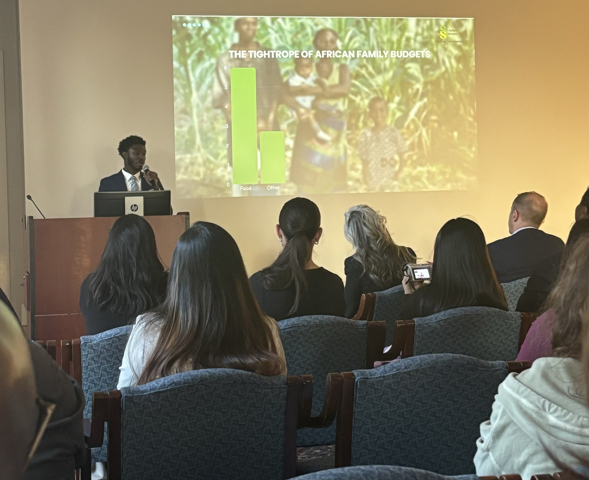 Emmanuel Agyekum ’26 is presenting his idea at the Changemaker Challenge.