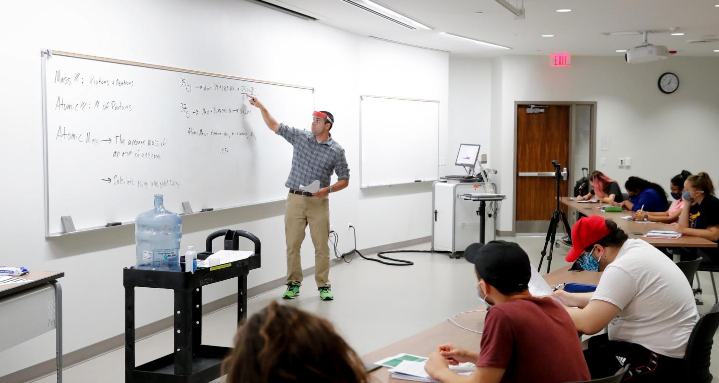 North Central College mathematics students during a class.