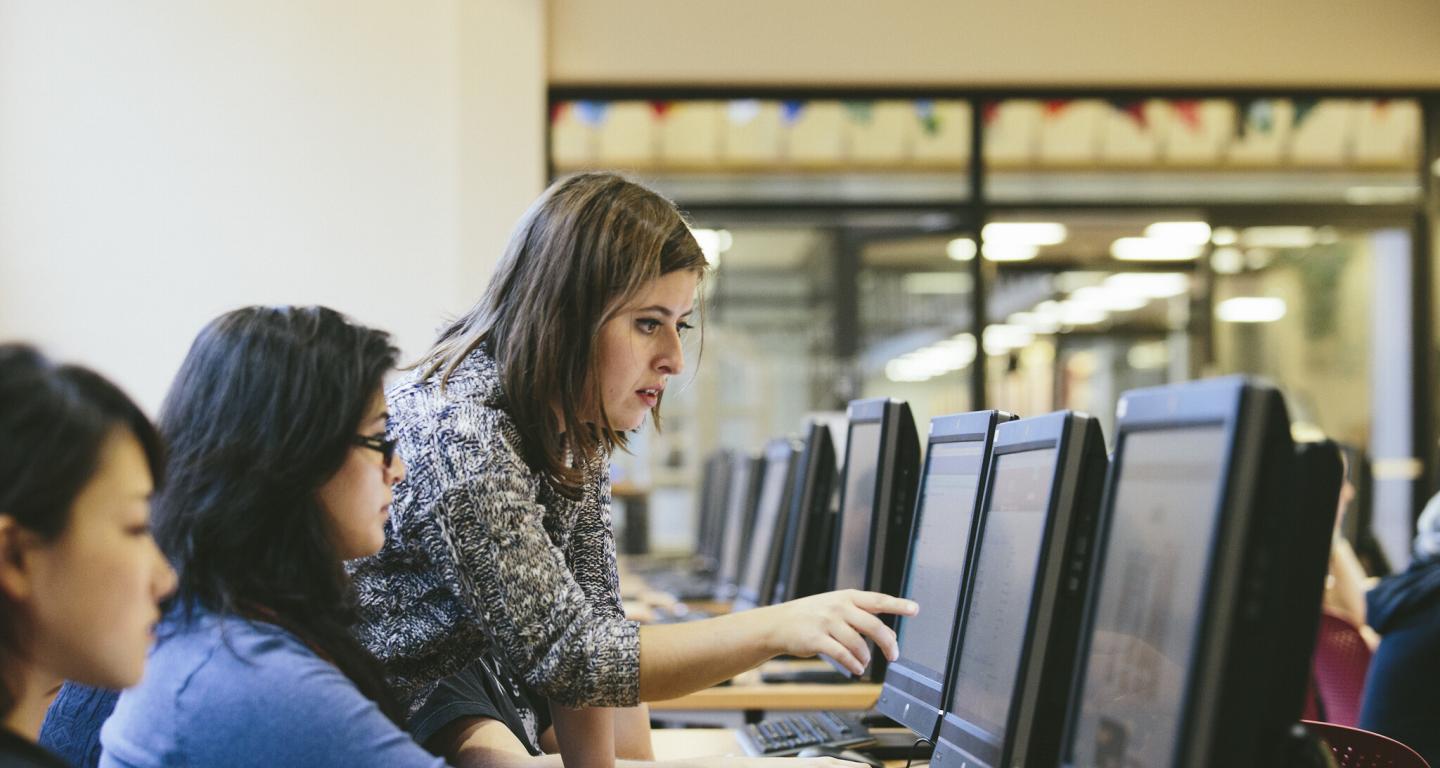 North Central College computer science students taking a class.