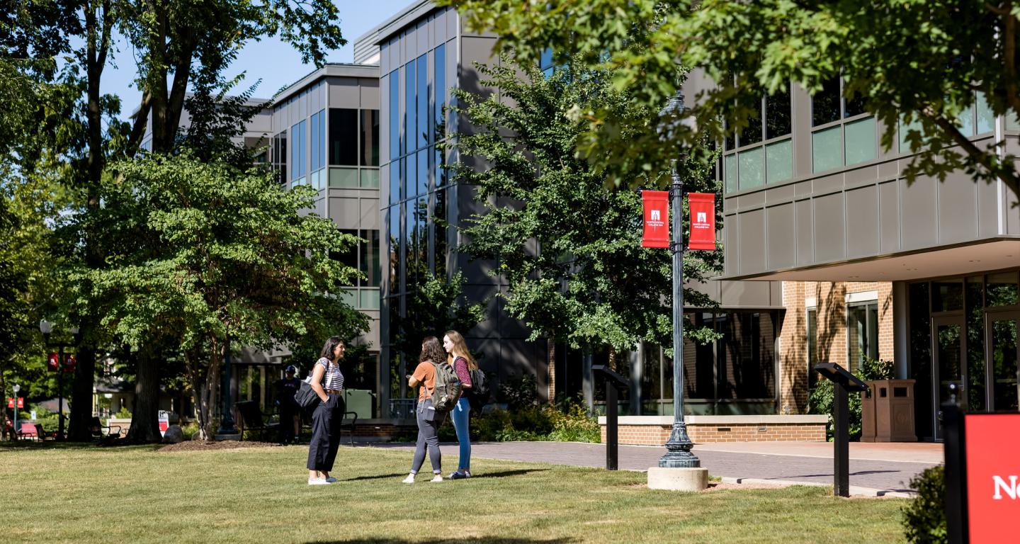 Students enjoying the campus at North Central College.