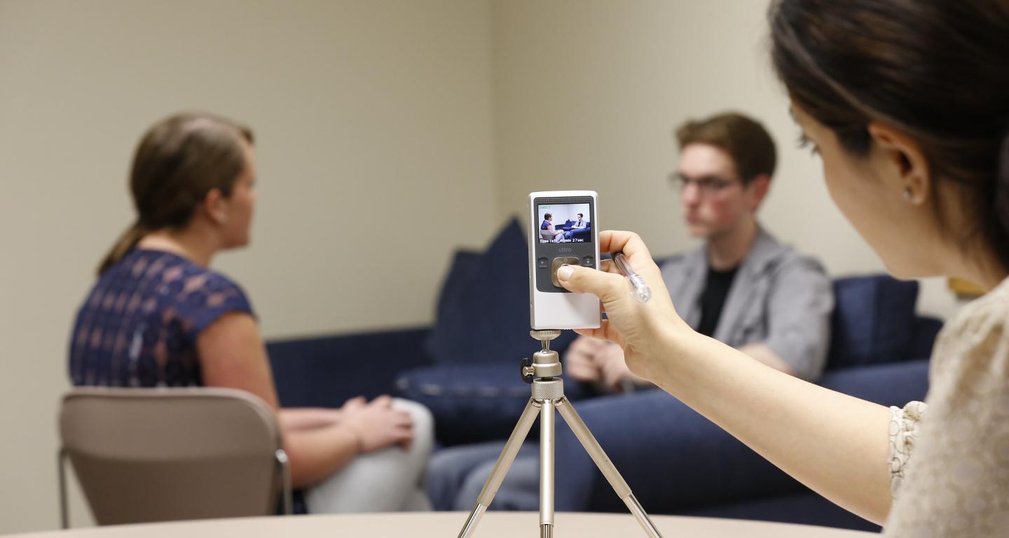 North Central College psychology students working on an experiment.