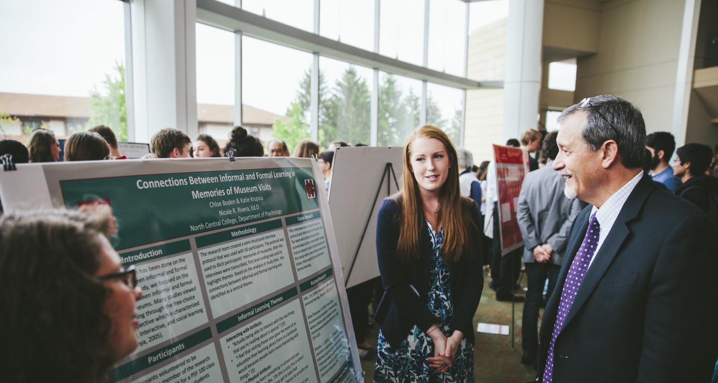 North Central College psychology students present their research.