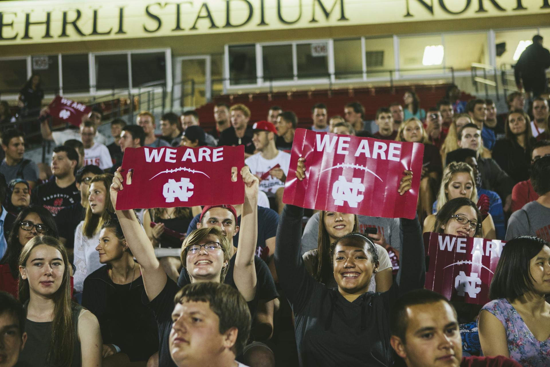 North Central College students enjoying the pep rally during Welcome Week.